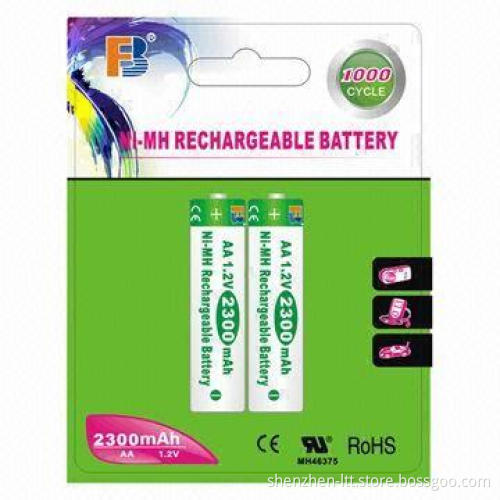2,300mAh AA NiMH Rechargeable Battery with 1.2V Voltage